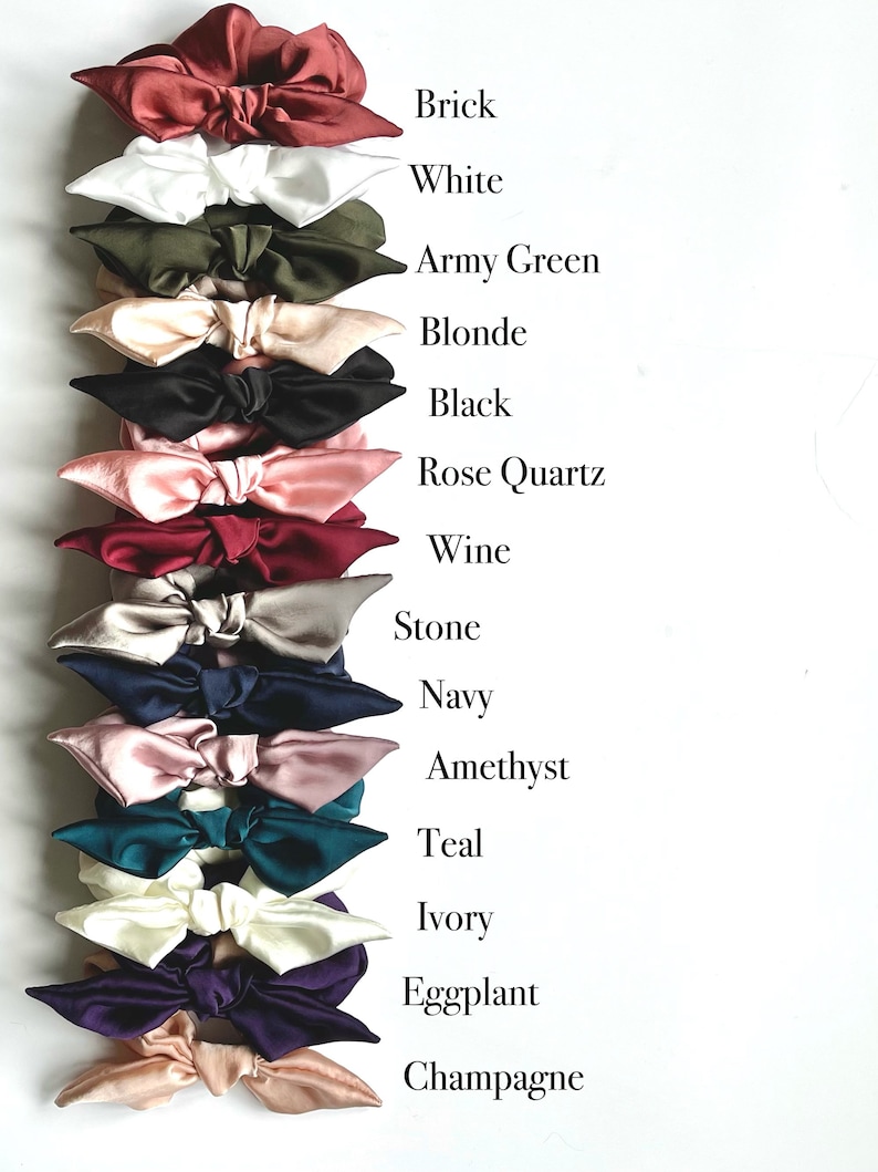 Silk Series Knot Scrunchie, Bow Scrunchie, Silky Chiffon, Multiple colors Gifts for Her image 6