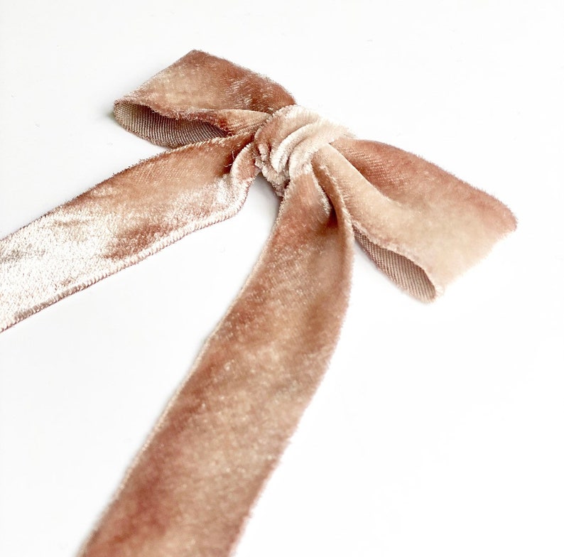 Long Bows Le Petite Hand Dyed Silk Velvet Bow Series Several colors Sold individually Ombr\u00e9 Velvet Hair Tie or Barrette