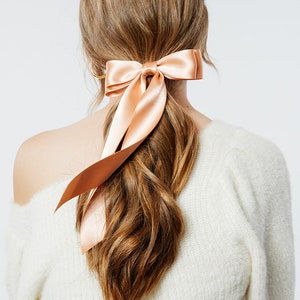 Luxe Oversize Satin Bow | Large Satin Bow | Choose your fastener | Hair Tie, Barrette or Clip | Multiple colors