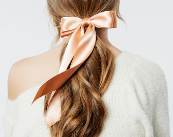 Luxe Oversize Satin Bow | Large Satin Bow | Choose your fastener | Hair Tie, Barrette or Clip | Multiple colors