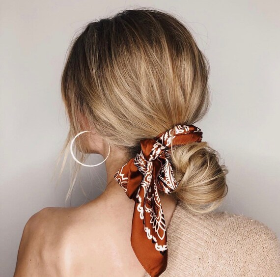 Silk Series Scarves Hair Scarf Neckerchief Braid Scarf Etsy