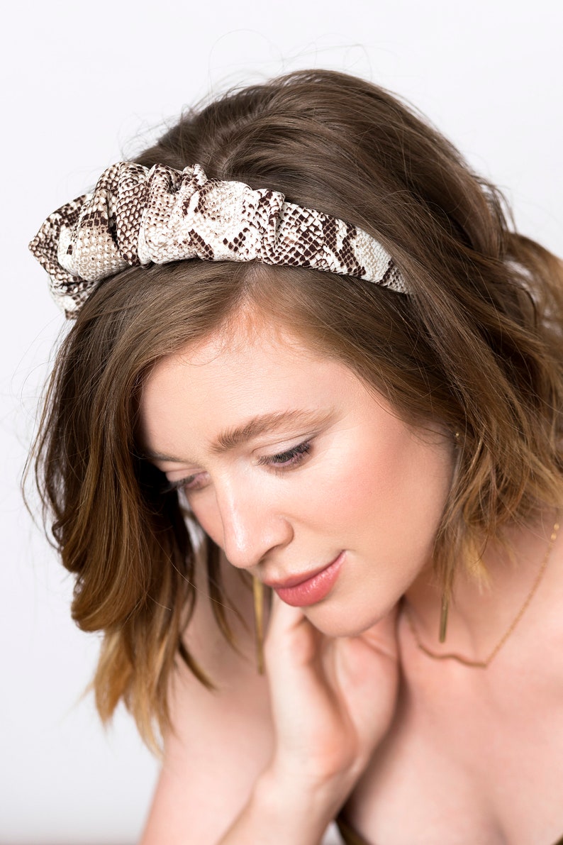 Python Crepe Scrunchie Headband Hard Headband Handmade Etsy