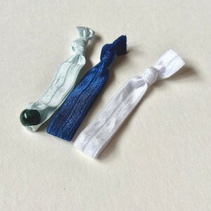 Ocean Breeze Tie Set Embellished Hair Tie Set Bracelet Hair Tie Flat Elastic Hair Tie Set image 2