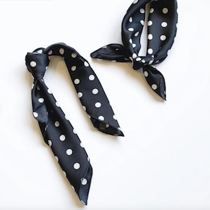 Satin Series Printed Scarves |  Several Patterns | Hair Scarf | Neckerchief | Ponytail Scarf | Hair Tie Included