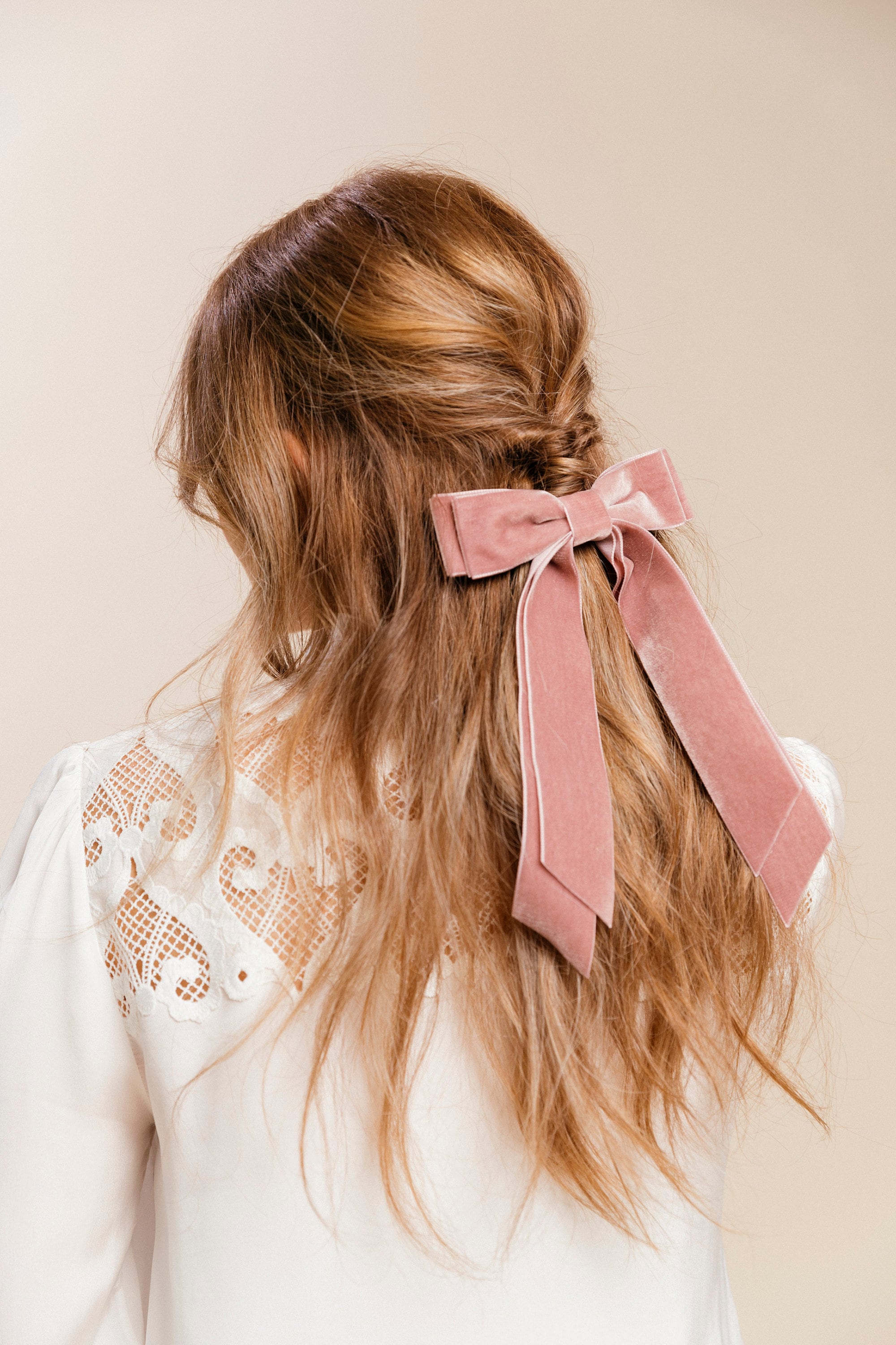 Embroidered Velvet Pearl Hair Bows – Petite Maison Kids