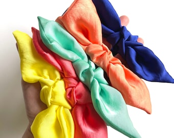 Brights Silk Series Knot Scrunchie | Bow Scrunchie | Multiple Colors