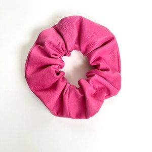 Luxe Leather Oversize Scrunchie Pretty in Pink Reclaimed Leather image 9