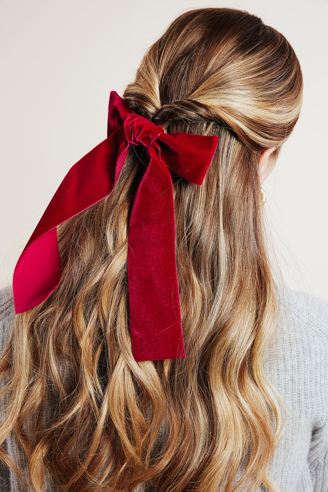Luxe Hand Tied Velvet Long Bow | Classic French Girl Hair