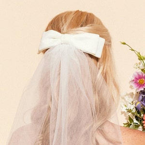Bridal Veil | Blair Bow | Bardot Bride | Bridal Tulle | Priority Shipping Included