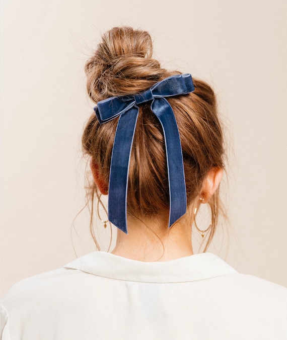 Velvet Long Bow Series Hair Tie Barrette or Clip Several - Etsy Canada