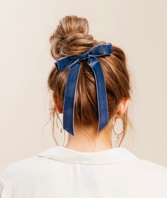 Velvet Ribbon Hair Tie For Women With High Elasticity Bow - Temu