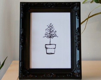 The Ficus - Single Line Drawing - Print