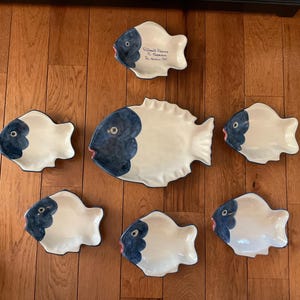 Vintage Giovanni Vietro Set of Fish Plates & Platter