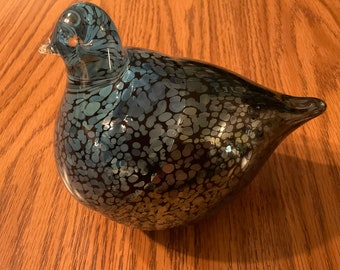 Swedish Haparanda Glasbruk Vintage Hand Blown Glass Bird -  (Larger Size)