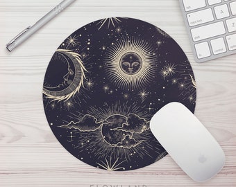 Mouse Pad Celestial Pattern Office Gift Mouse Mat Space Mouse Pad Horoscope Mousepad Star Mousemat Desk Accessories Gift For Her Desk Decor