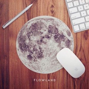 Mouse Pad Moon Print Office Gift Mouse Mat Space Mouse Pad Lunar Print Mousepad Mousemat Birthday Gift Desk Accessories