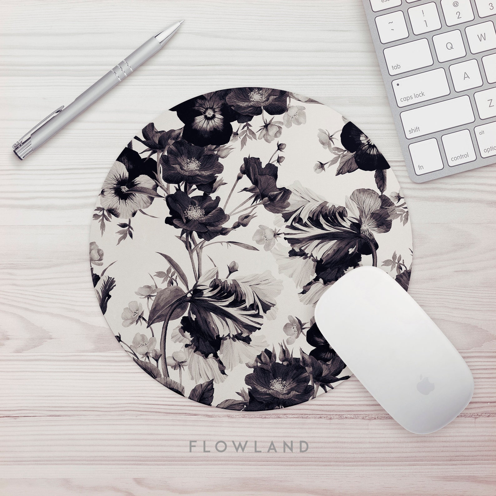 Mouse Pad Floral Print Office Gift Mouse Mat Vintage Floral Etsy Denmark