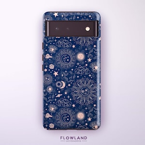 Celestial Sun & Moon Phone Case | For Pixel 9 Pro XL, 9 Pro, 8a, 8 Pro, 8, 7a, 7, 6a, 6 Pro, 6, 5 – Astrology, Starry Sky, Witchy