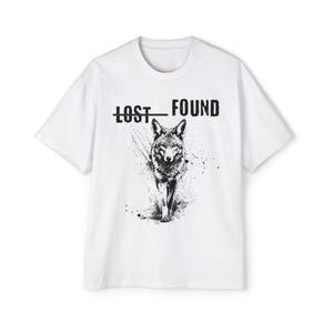 Ambit Streetwear &#39;Lost/Found Coyote&#39; Unisex Heavy Oversized Tee - Grunge Urban Streetwear Tee