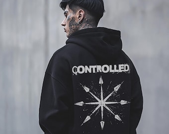 Felpa con cappuccio unisex Ambit Streetwear 'Controlled Chaos' - Felpa con cappuccio Grunge Urban Streetwear
