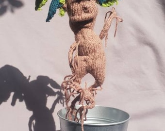 Knitted mandrake, root, mandrake, plant,  handmade, made to order