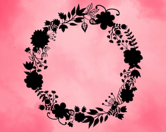 Intricate Wedding Christmas Wreath Delicate Filigree Sign Design SVG Cut-Out File For Cricut/Silhouette Die-cut Craft Vector DXF
