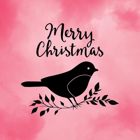 Download Merry Christmas Robin Bird Greeting Card T Shirt Quote Sign Etsy