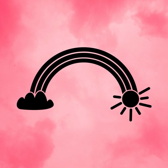 Download Rainbow Sunshine Cloud Sky Kids Room Simple Vinyl T Shirt Sign Etsy