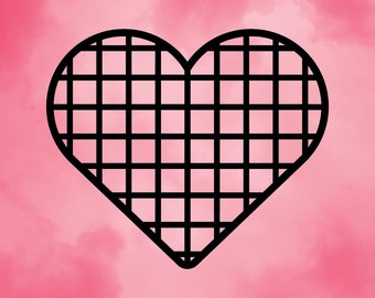 Filigree Checks Delicate Heart Shaped Love Sign Design Single Connected SVG Cut-Out File For Cricut/Silhouette Die-cut Craft Vector DXF