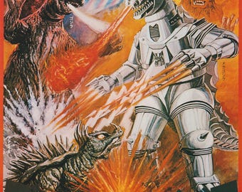 Godzilla vs. Mechagodzilla 1974 Kaiju Re-Release Toho Japanese Chirashi Movie Poster Flyer B5