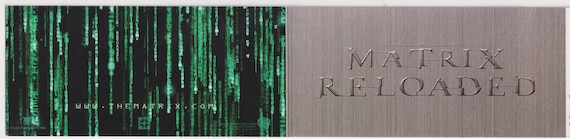 The Matrix Reloaded 2003 Original Wachowski Japanese Movie Ticket Stub