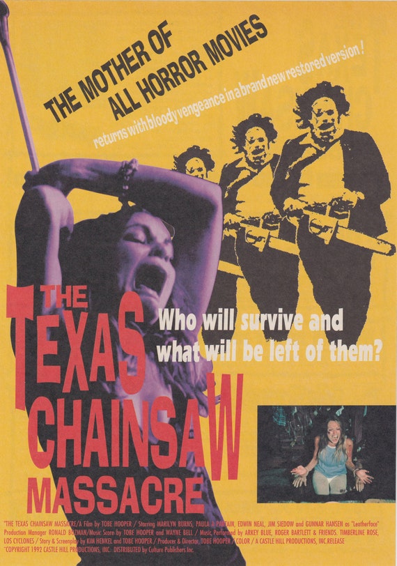 The Texas Chainsaw Massacre 1974 (1992 Re-Release) Japanese Chirashi Movie Poster Flyer B5