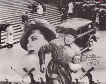 Foreign Correspondent 1940 (1976 release) Original Vintage Alfred Hitchcock Japanese Movie Flyer (Poster Size B5)