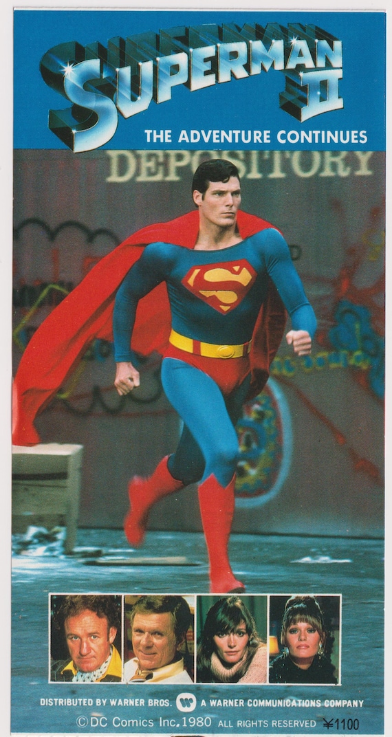 Superman II 1980 Christopher Reeve Japanese Original Movie Ticket Stub