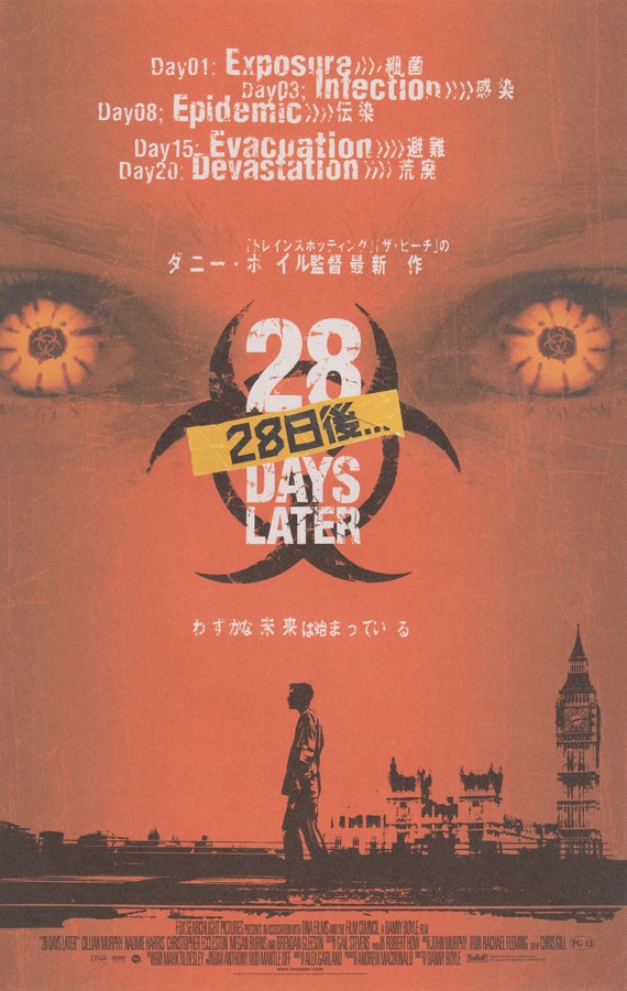 28 Days Later 2003 B Danny Boyle Japanese Chirashi Movie Poster Flyer B5