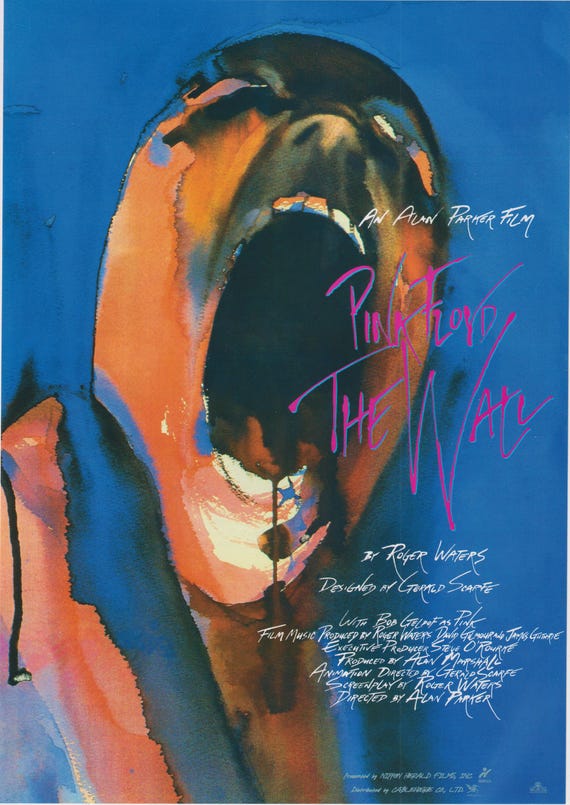 Pink Floyd - The Wall 1982 (2001 Release) Vintage Original Japanese Chirashi Movie Flyer (size B5)