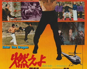 Enter the Dragon 1973 Bruce Lee Japanese Chirashi Movie Flyer Poster B5