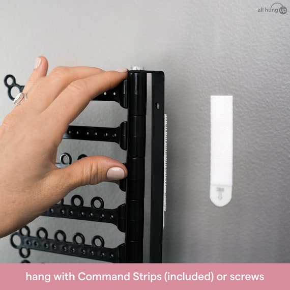 12 tier 15 Wall Jewelry Organizer Command Strips Included for Easy Hanging 120 Hole Earring Organizer Necklaces Bracelets Rings Etsy