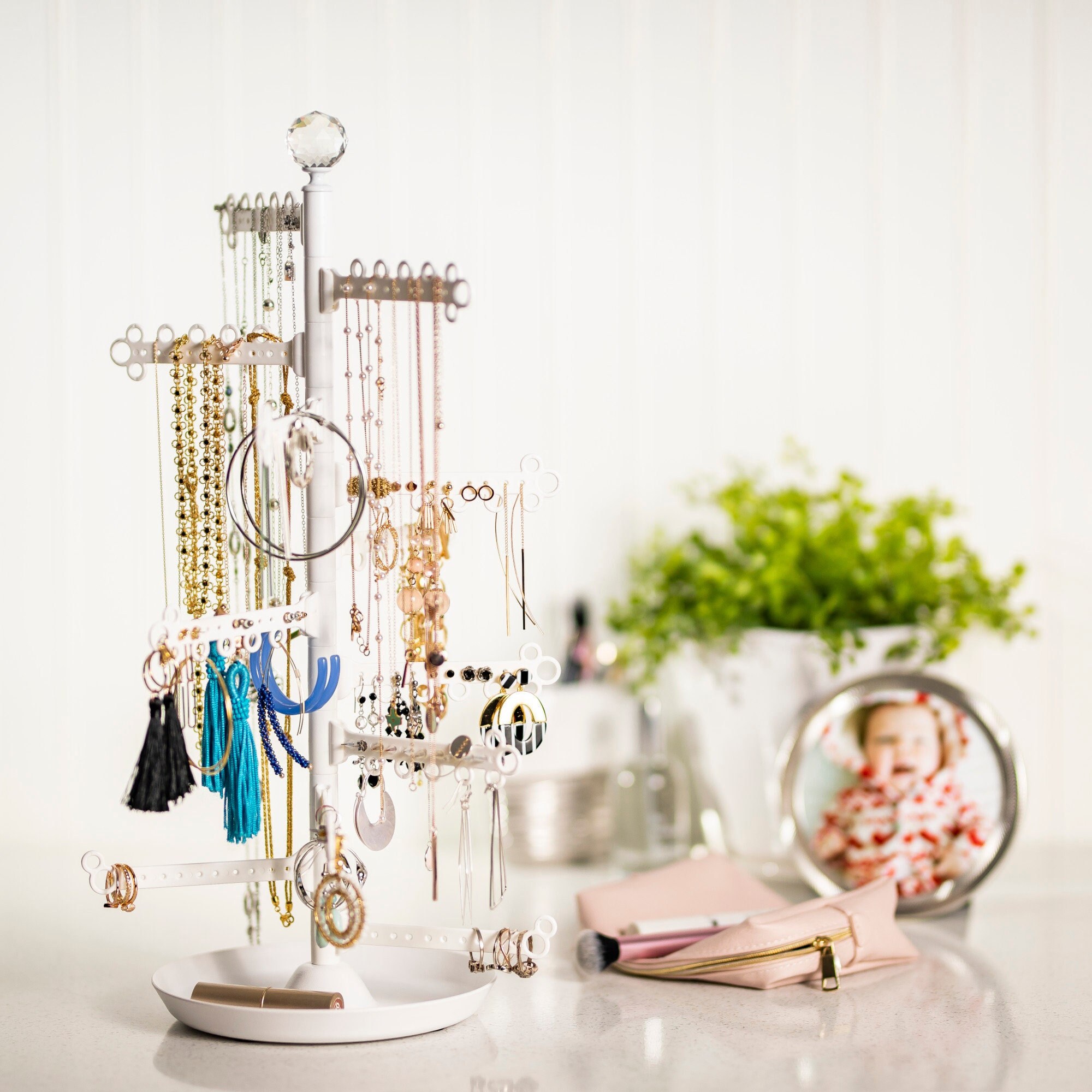 Earring Display Stand 5-Tier Earring Holder Organizer With 120 Holes - Jewelry  Tree Display For Women (Gold) Earrings For Tree Towers, image size:2000x2000