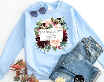 Cadeaux généalogiques pour femme, chemise généalogique, amateur d'histoire familiale, cadeau d'ascendance familiale, sweat-shirt doux pour femme, cadeaux chemise généalogiste