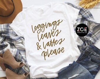 Fall Shirts | Leggings Leaves Lattes | Fall Is My Favorite Shirt | Fall Shirts Women | Cute Fall Shirts | Fall Tshirt Fall Tee | Sweatshirt