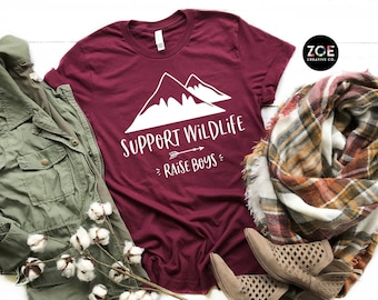 Support Wildlife Raise Boys Shirt, Mom Life Shirt, Boy Mom Shirt, Support Wildlife Tee, Boy Mama T-Shirt, Cute Boy Mom Shirts, Funny Boy Mom