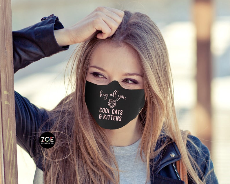 Face Masks Hey All You Cool Cats And Kittens Black Face Mask image 0