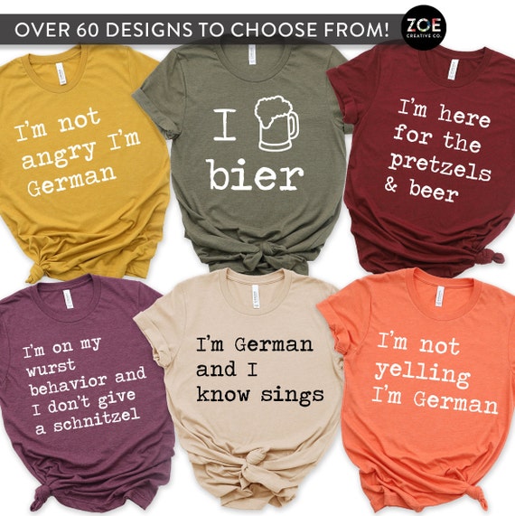 I Heart Bier shirt, I'm Not Angry I'm German Tshirt, Funny Octoberfest Matching Shirts, Beer Festival Tees, Retro Oktoberfest Quote Shirts