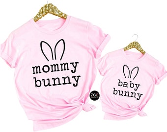 Girls Easter Bunny Shirt, Easter Mommy and Me Shirt, Mama Mini Bunny Matching Outfit, Easter Shirts for Women, Matching Easter Family Shirts