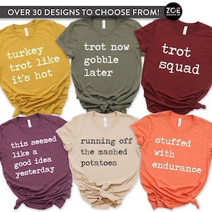 Family Turkey Trot Tee Shirts Matching Turkey Trot Funny Shirts for Thanksgiving Turkey Run T Shirt Trot Squad Tshirt Turkey Running Shirt