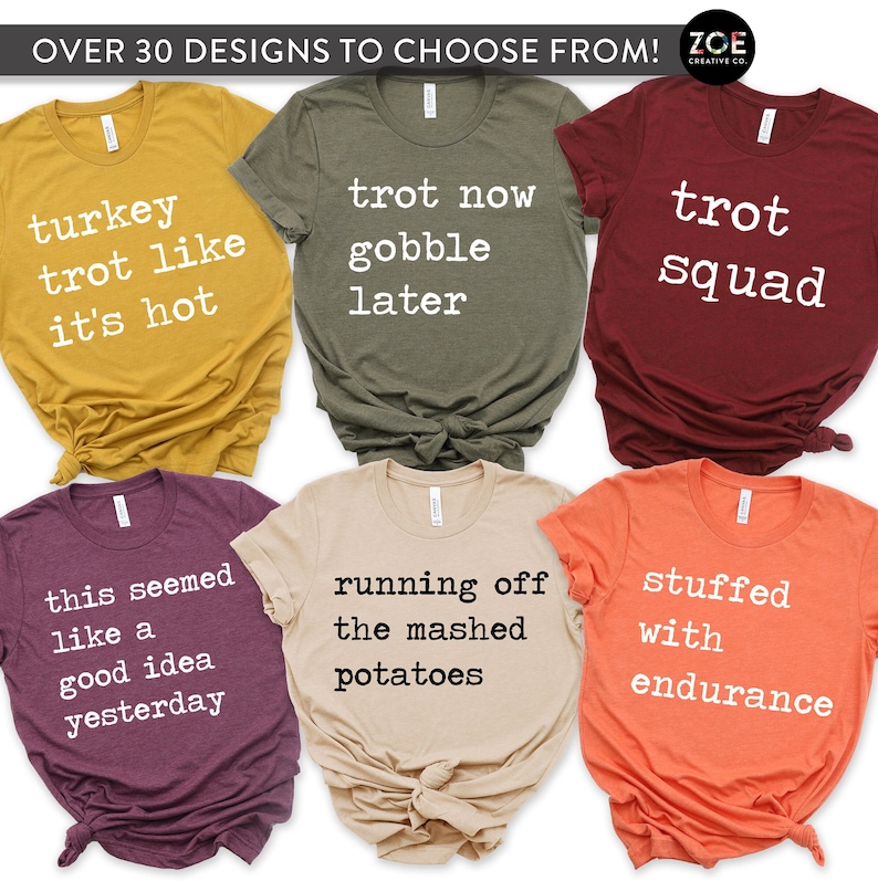 Family Turkey Trot Tee Shirts Matching Turkey Trot Funny Shirts for Thanksgiving Turkey Run T Shirt Trot Squad Tshirt Turkey Running Shirt