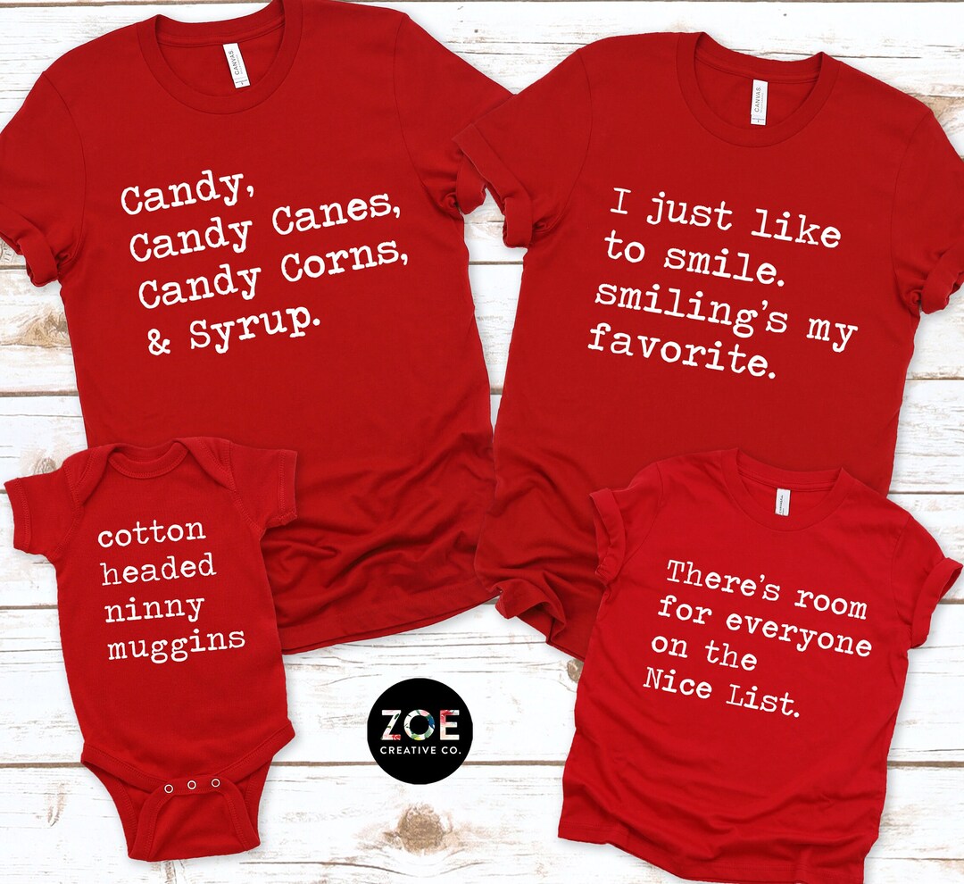 Christmas Tees for The Family Elf Shirts, Matching Christmas