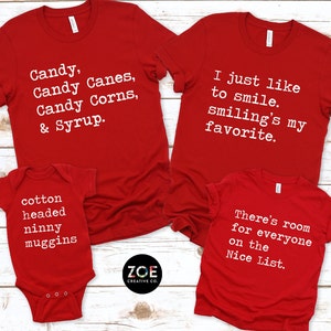 Christmas Tees for The Family Elf Shirts, Matching Christmas Couples Shirts, Christmas Tshirt Bundle, Christmas Movie Shirt, Ninny Muggins