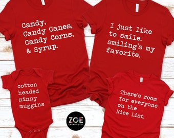 Christmas Tees for The Family Elf Shirts, Matching Christmas Couples Shirts, Christmas Tshirt Bundle, Christmas Movie Shirt, Ninny Muggins